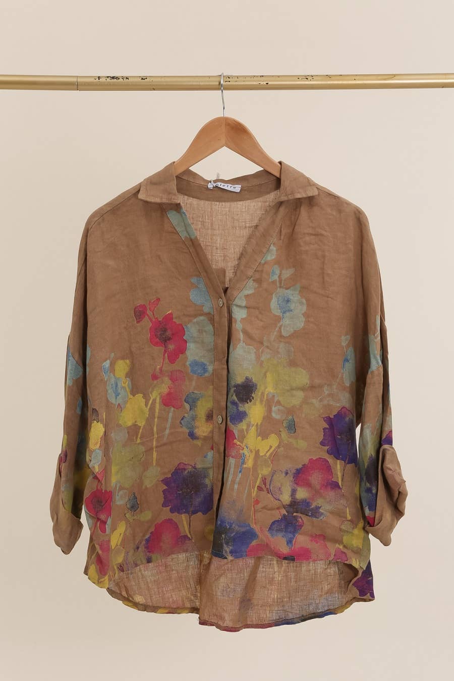 la maison des fibres naturelles – wholesale College/Baseball Jacket - Women’s – Floral print blouse 20984 100% linen8