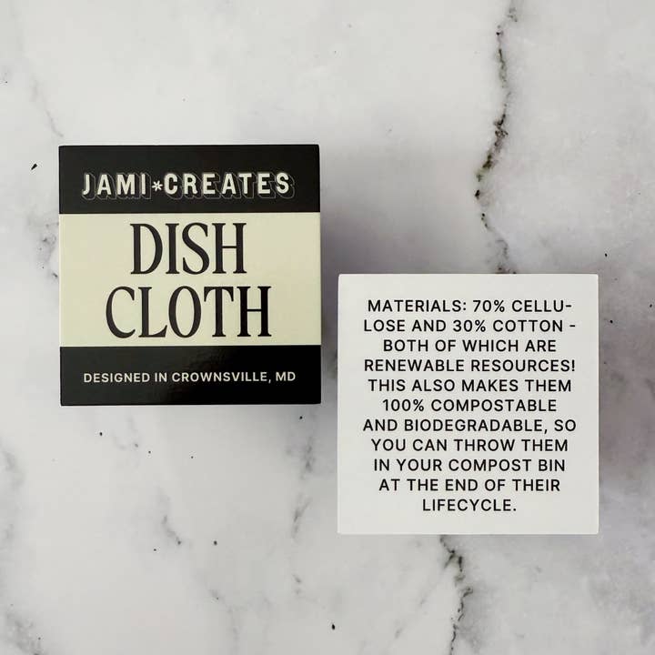 Jami Creates - Wholesale Dishcloth - Maryland Flower Flag Crab Patterned Swedish Dish Cloth