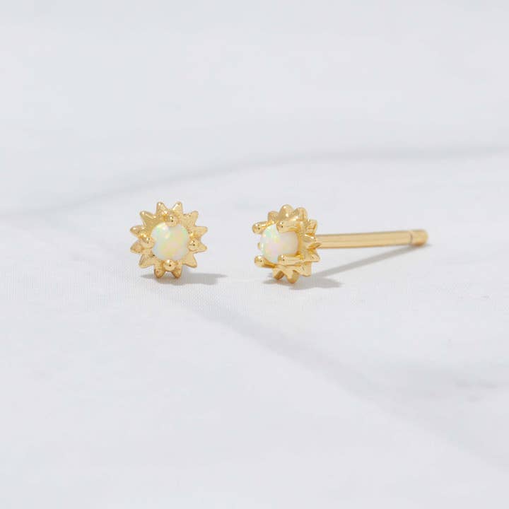 Tiny Sunburst Opal Studs for wholesale by Sami Jewels