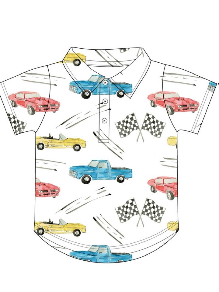 Cruisin Cars Polo Shirt for wholesale by Sweet Bay Clothing