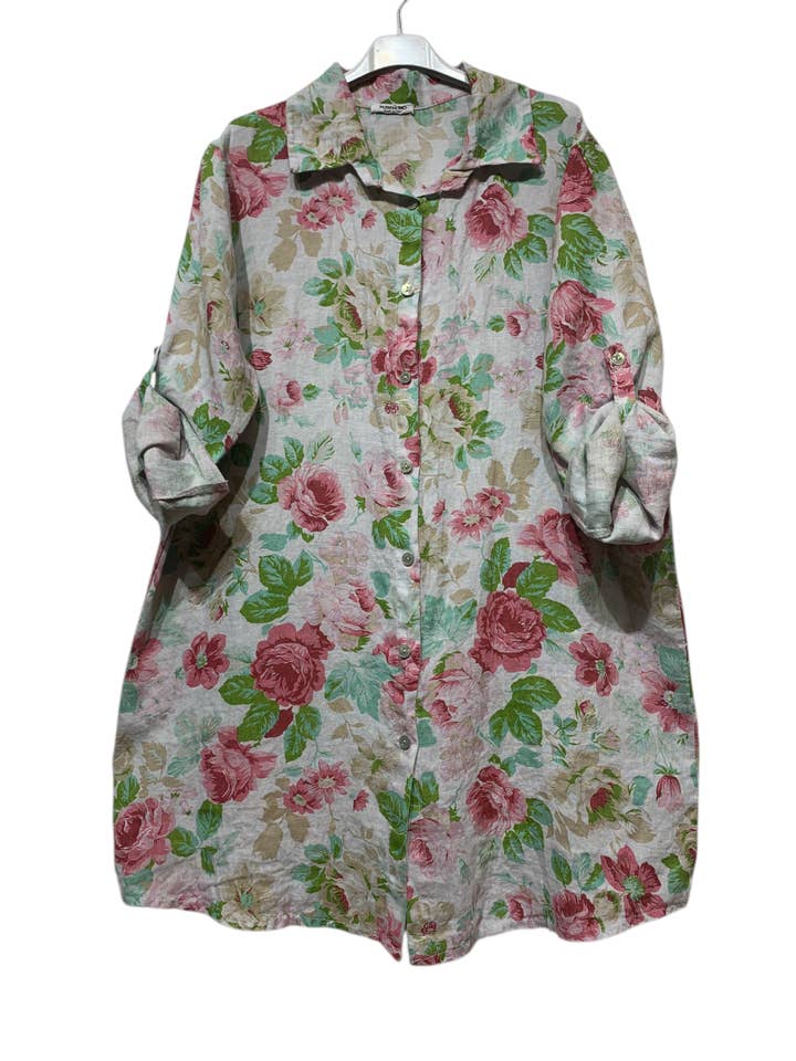 LINEN & COTTON HOUSE - Wholesale Buttoned-down shirt – Women's - 24622 PRINTED PATTERN LINEN SHIRT21