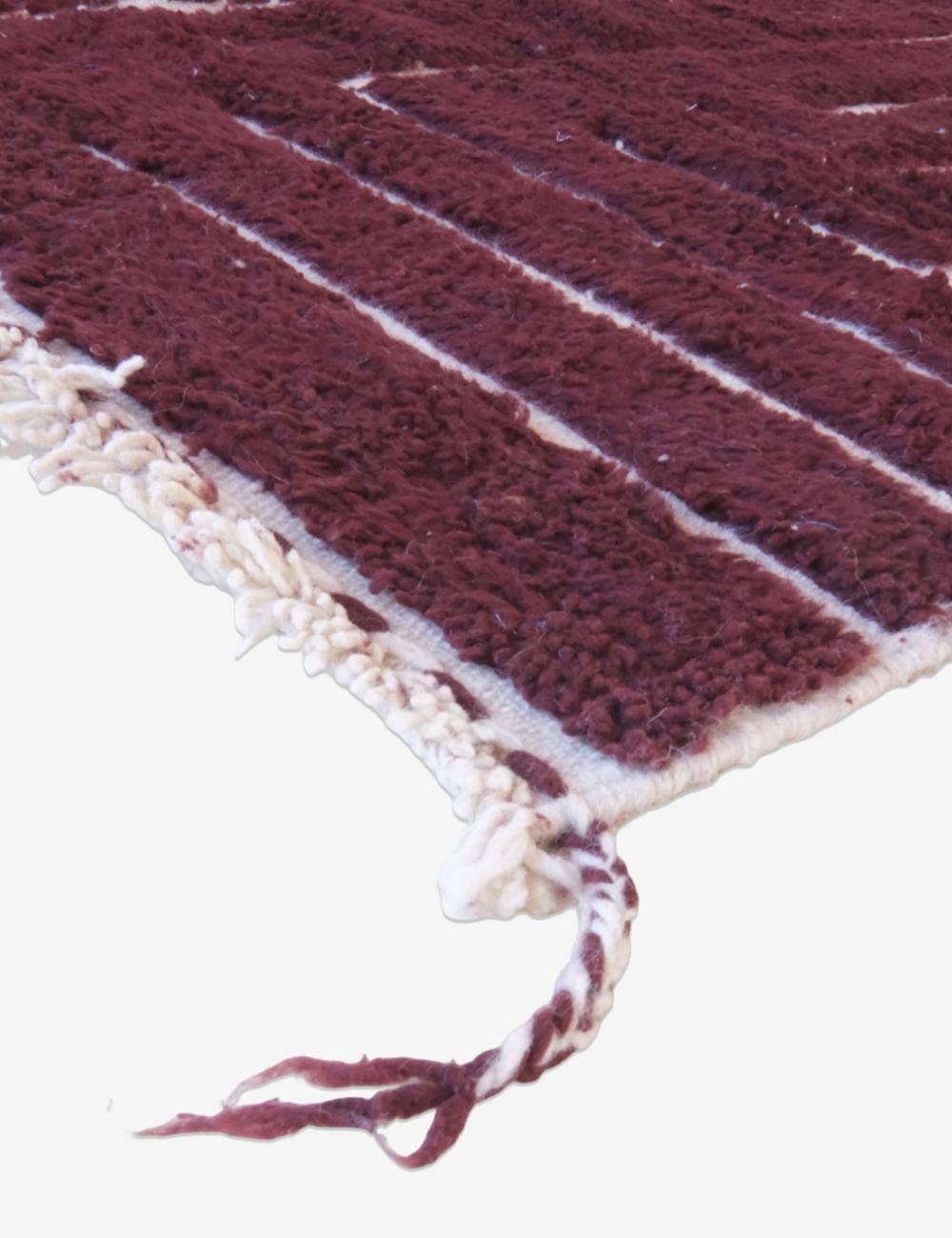 bazarifinagh - Wholesale Area Rug - Handmade Burgundy Textured Moroccan Wool Rug 7x9ft7