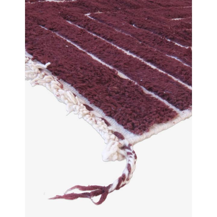 bazarifinagh - Wholesale Area Rug - Handmade Burgundy Textured Moroccan Wool Rug 7x9ft7