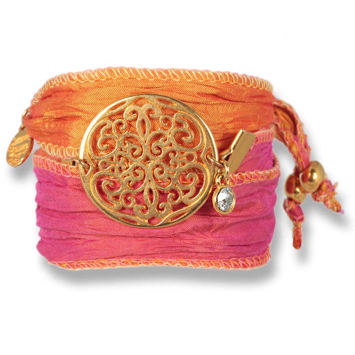 Bracciale Pinky Orange - Talismano Fiore dell'Anima da saris di Anísch de la Cara per la vendita all'ingrosso da parte di Anísch de la Cara