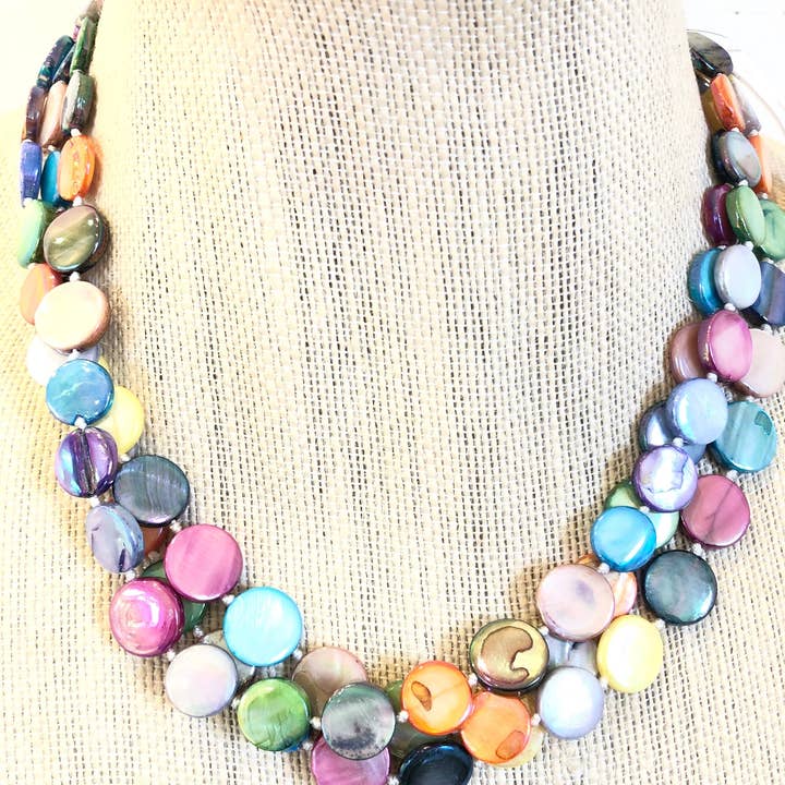 Studio G – wholesale Beaded/pearl necklace – #8023-3 Strand Mother Of Pearl18