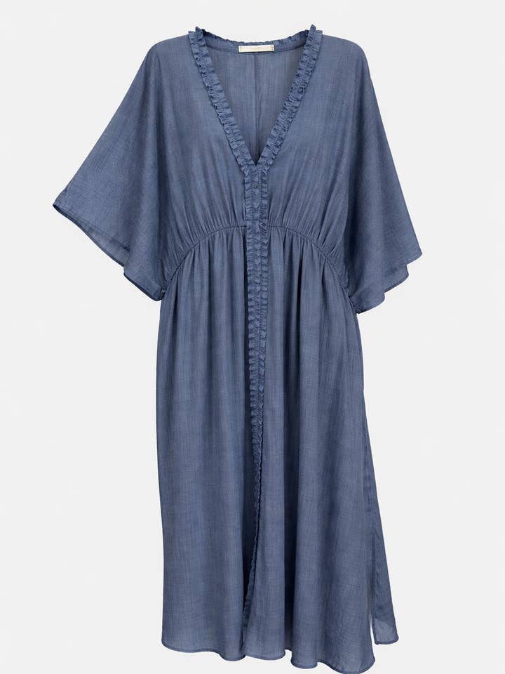 Abito con scollo a V profondo ed elastico in vita per la vendita all'ingrosso da parte di Malissa J Collection