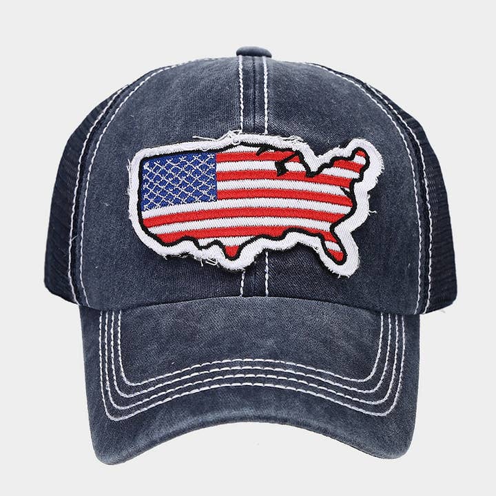 MKS America - Wholesale Baseball Cap - Unisex - July 4 Independence Day map flag baseball cap1