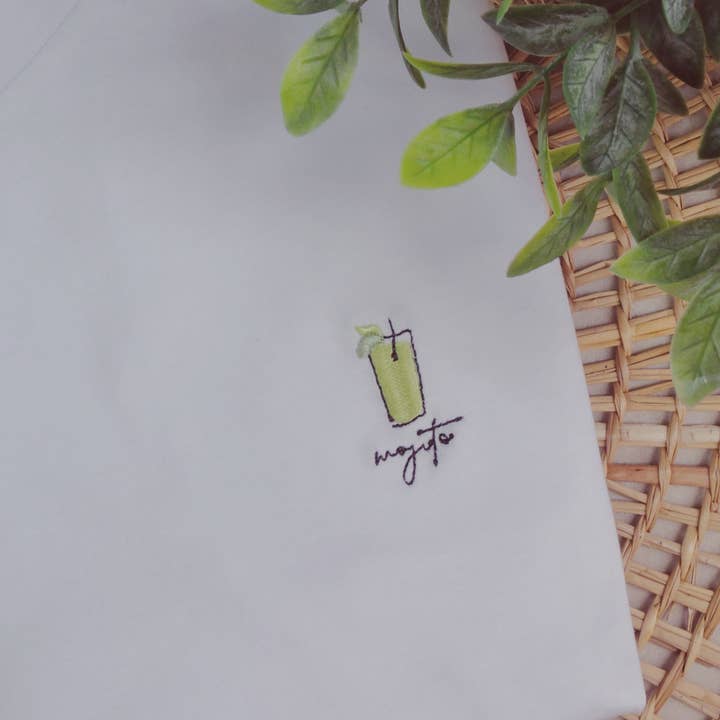 Embroidered T-shirt - Mojito Cocktail for wholesale by Juste un t-shirt