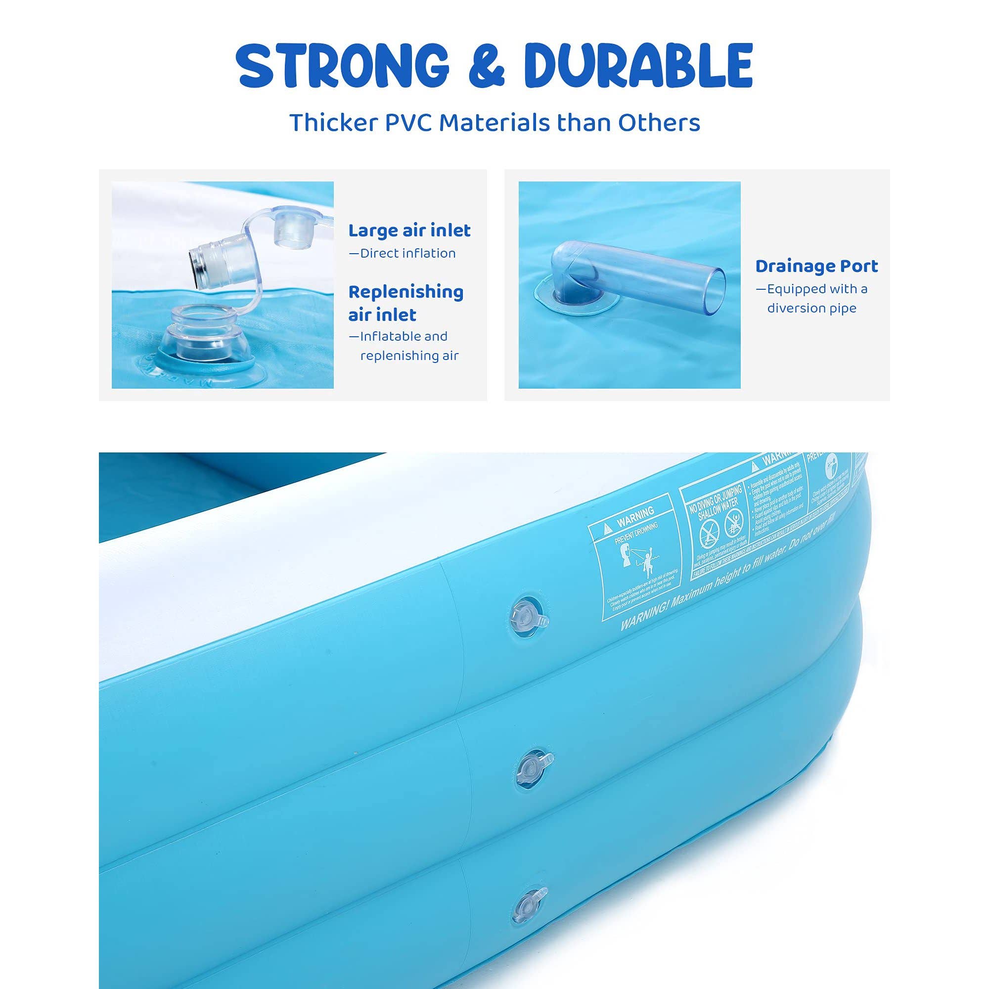 Above Edge - Wholesale Inflatables - 95inch Inflatable Pool Rectangular Inflatable Swimming Pool6