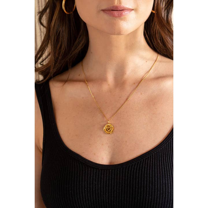 Brenda Grands Jewelry - Wholesale Pendant/Charm Necklace - Sealed with Love Medallion - Heart