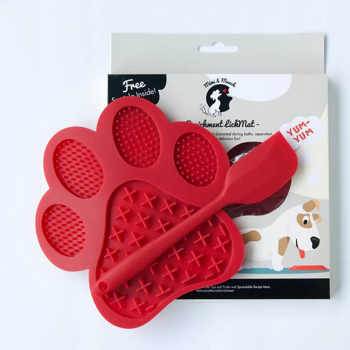 Mimi & Munch - Wholesale Pet food mat – Dog - Mimi & Munch Paw Lick Mat with Spatula2