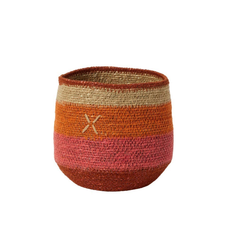 Bonheur du Jour – Großhandel Korb – Korb - Orange Kreuz - 17cm0