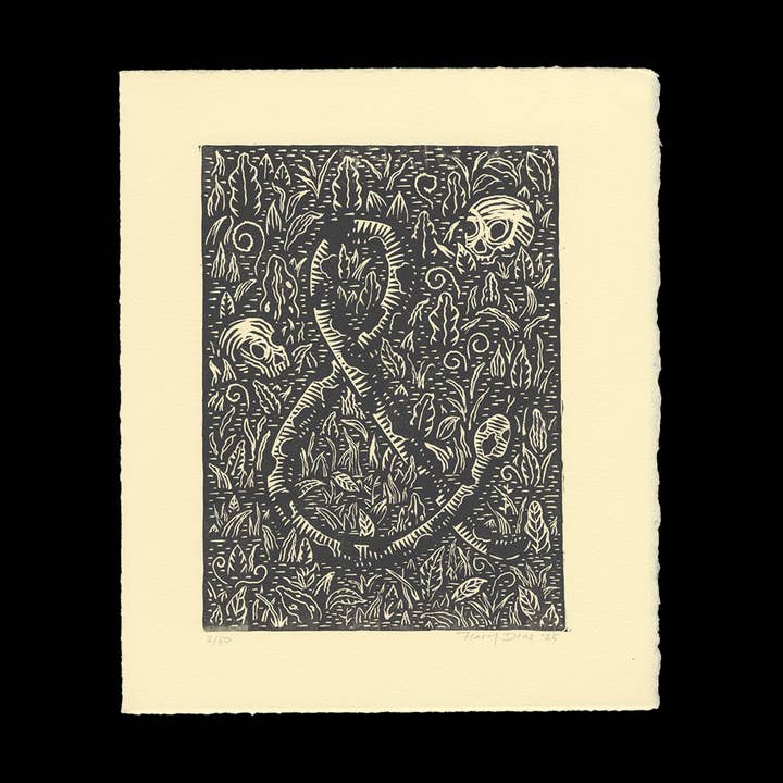 Ampersand Snake - Cream - Relief Print for wholesale by byHarryDiaz