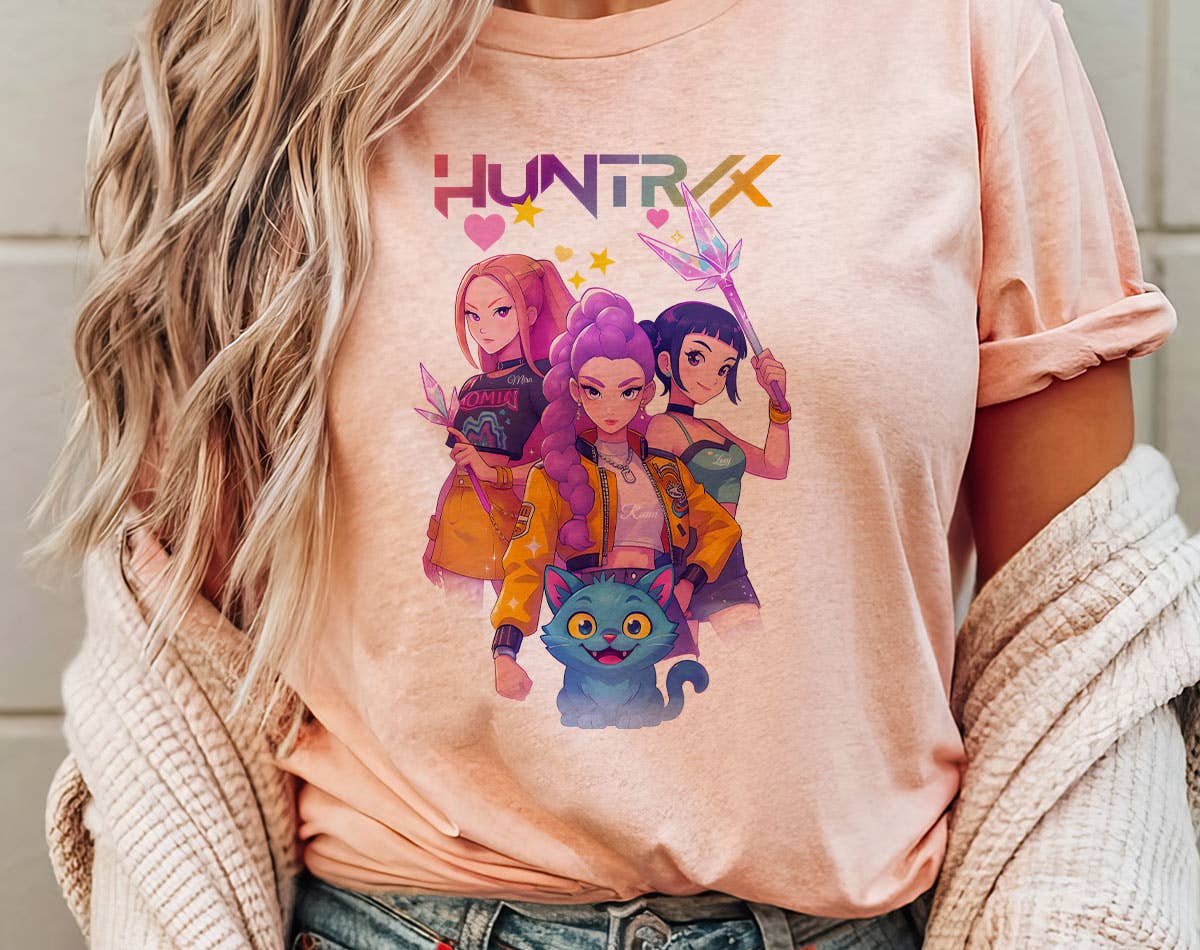 House Of Rodan - Wholesale T-Shirt (Graphic) - Women's - Huntrix Band Kpop Saja Inspired Canvas T-Shirt0