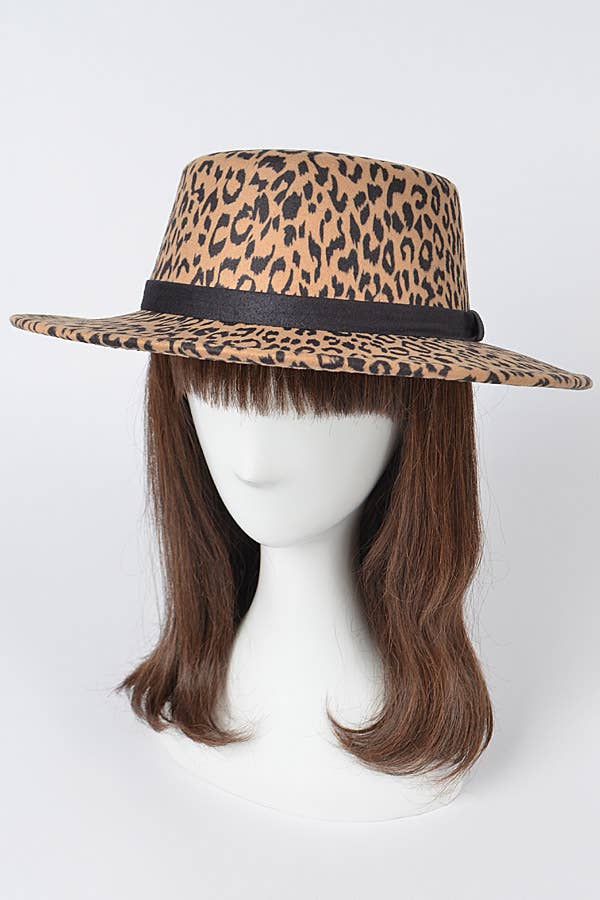 Shop Neighbors - Wholesale Fedora - Women's - Leopard Print Flat Fedora0