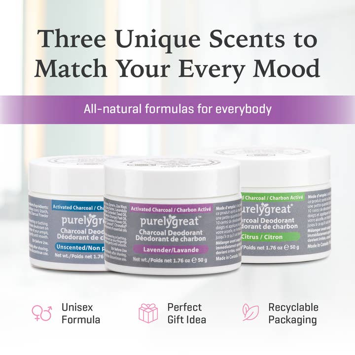 Purelygreat Natural Deodorants - Wholesale Deodorant - Unisex - Purelygreat Charcoal Cream Deodorant - Lavender9
