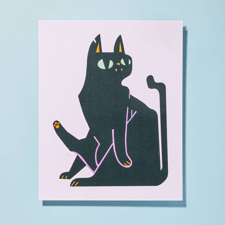 Sara McCandless Illustration - Wholesale Art Print - Black Cat Print0