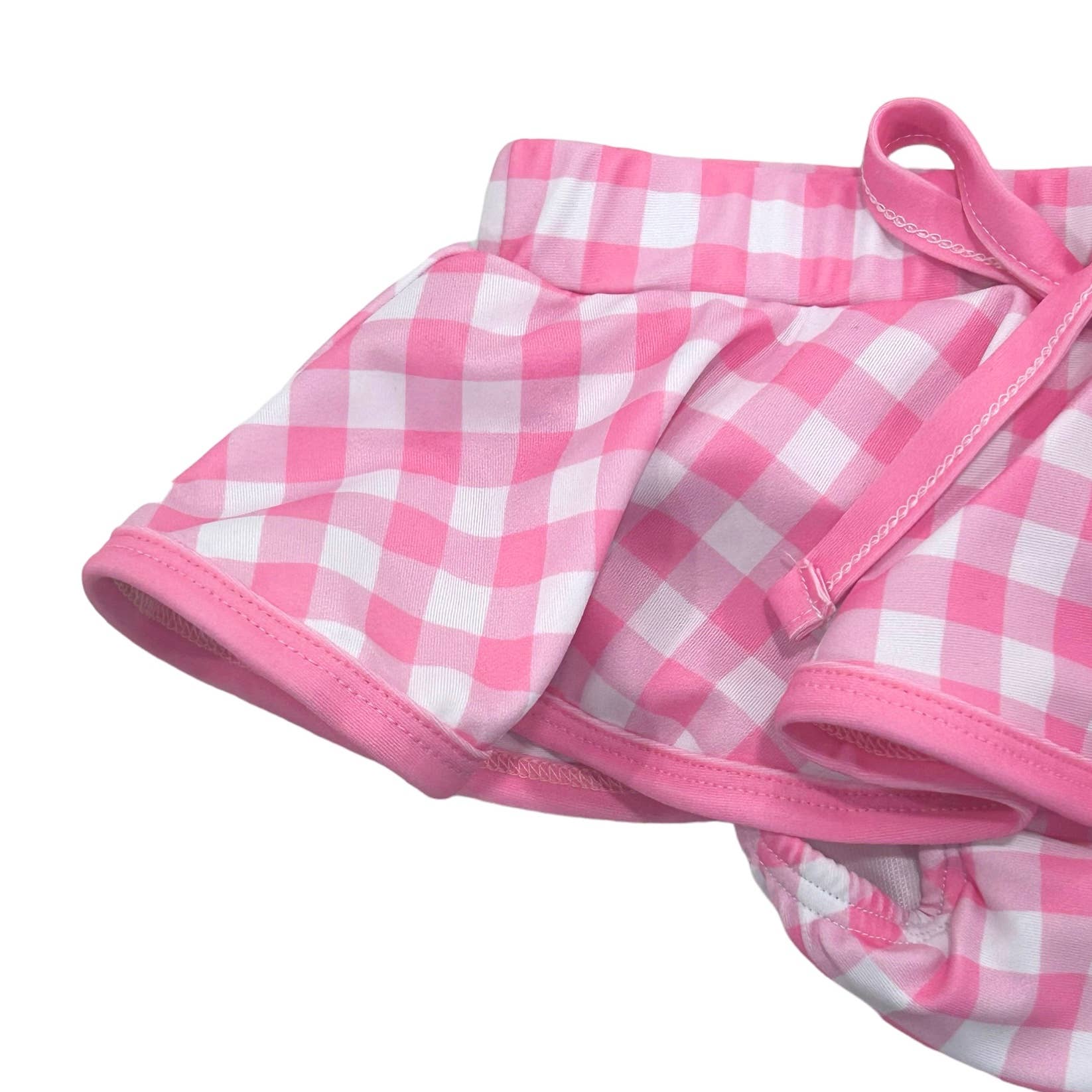 Sugar Bee Clothing – Engroshandel Bikini – til børn – Pige Badedragt - Nederdel Bikini - Pink Gingham6
