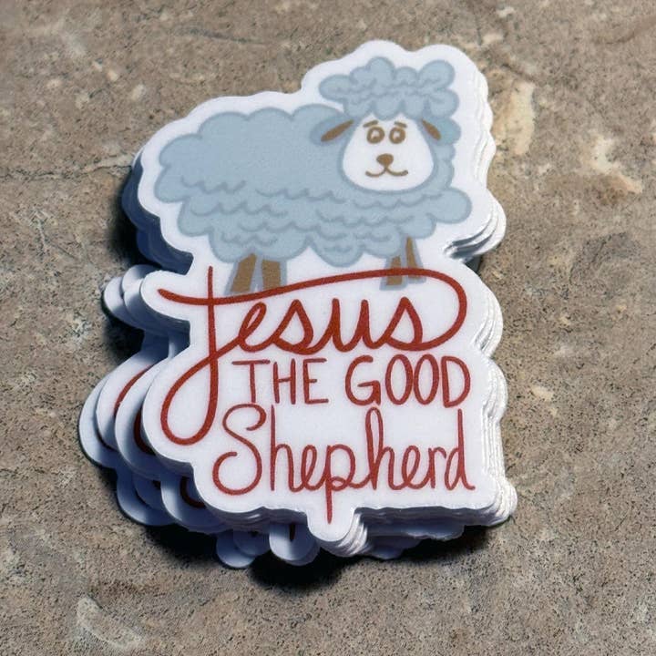 Beth Ann Erickson Designs - Wholesale Sticker - Jesus the Good Shepherd, Christian Water Bottle Stickers