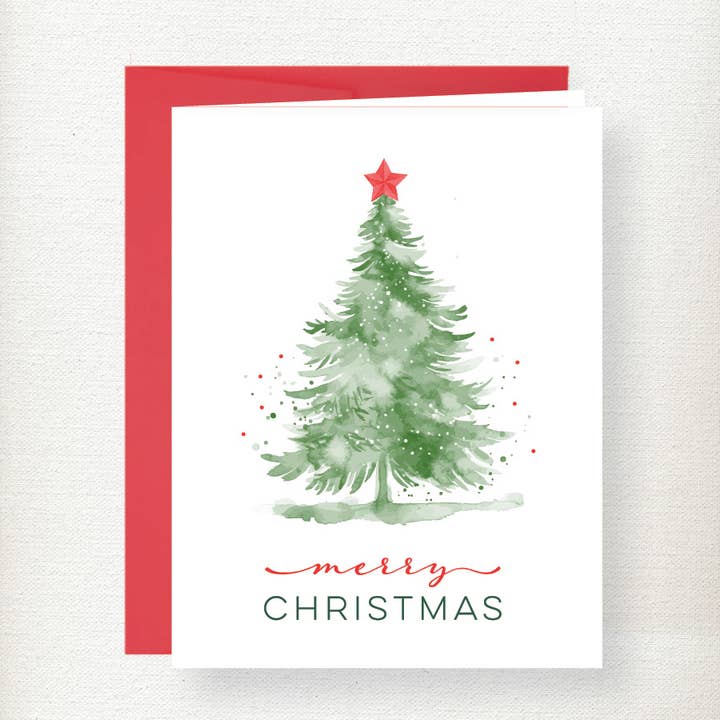 Christmas Tree & Dots Greeting Card for wholesale by Kramer Drive
