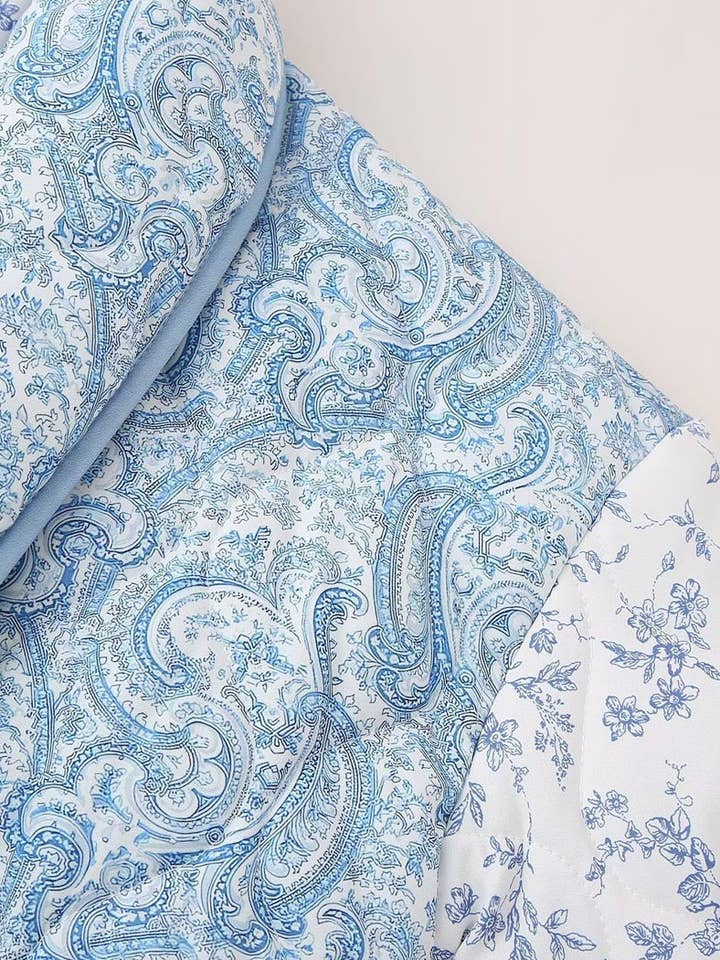 BLUE Quilted Floral Jacket for wholesale on Faire6