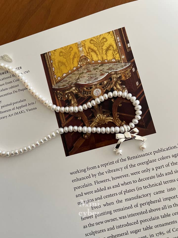 Whimsical Pearl Ballet Necklace for wholesale by MINICYBER STUDIO