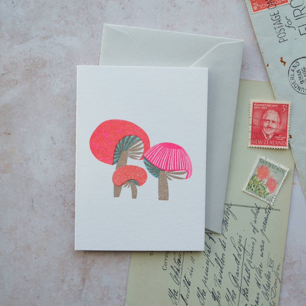 Bobbie Print - Wholesale Everyday Greeting Card - Mushroom & Fungi Autumn Fall Mini Greeting Card1