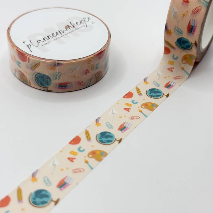 Back To School Classroom Washi Tape | 15mm for wholesale by Plannermonkeyco