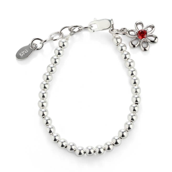 Kids Sterling Silver Daisy Birthstone Bracelet for Girls for wholesale by Cherished Moments