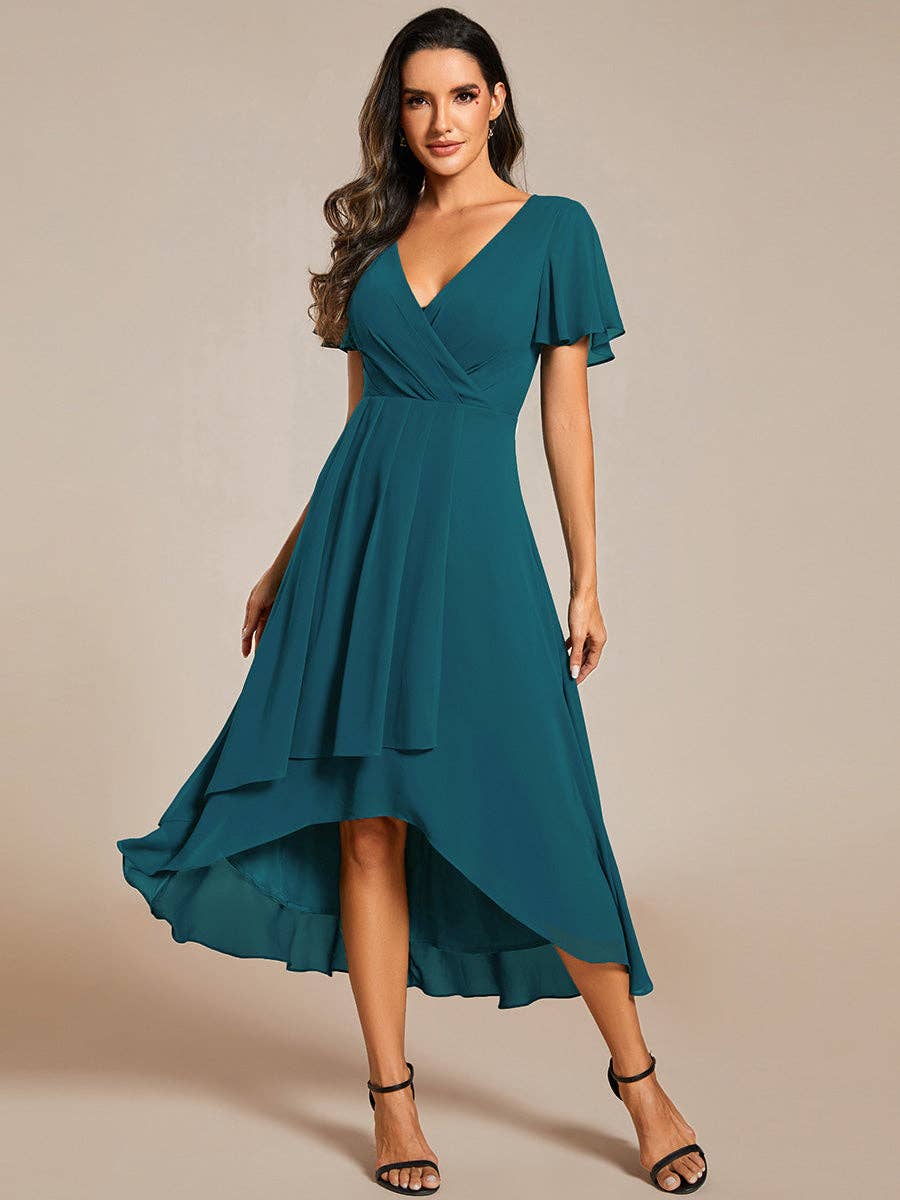 Ever-Pretty - Wholesale Jurk - Dames - Midi-chiffonjurken voor bruiloftsgasten met V-hals85