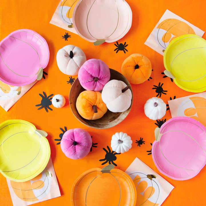 Talking Tables EU - Wholesale Decorative Tabletop Object - Halloween Velvet Pumpkin Decorations - Mixed Colours1