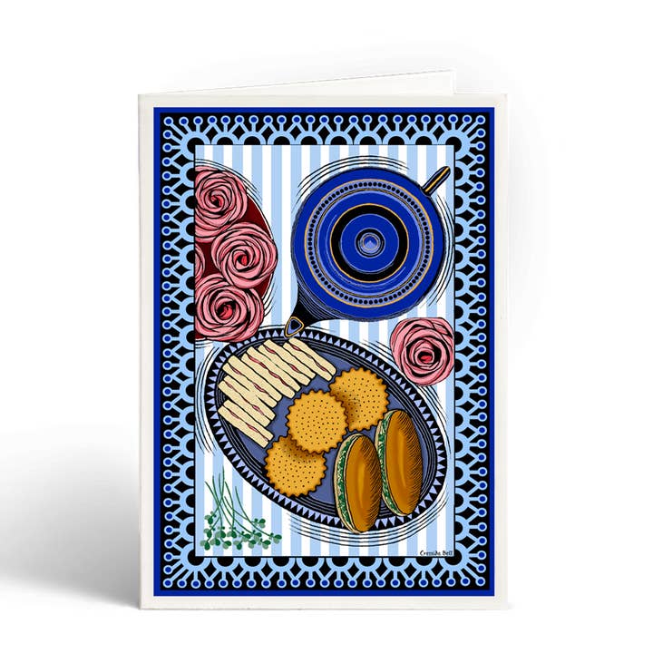Tea Greetings Card for wholesale by Cressida Bell