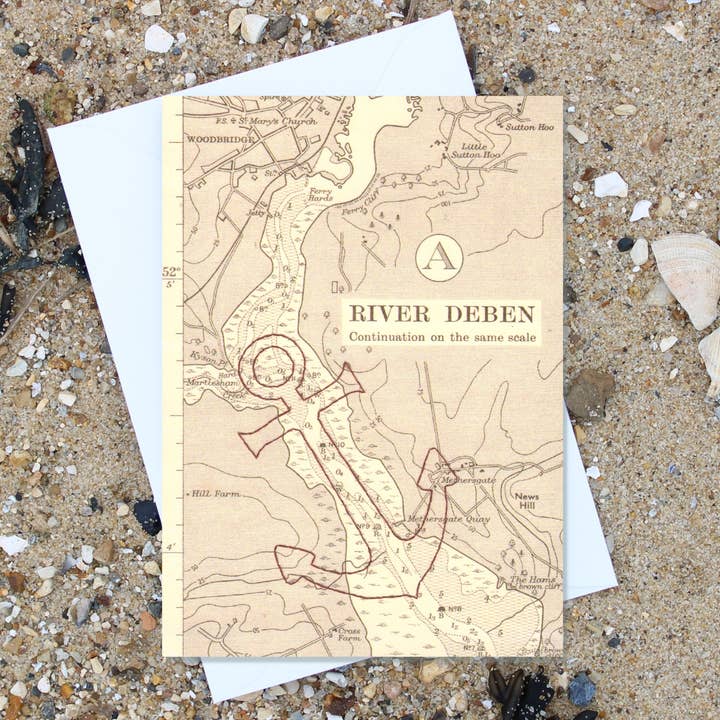 Woodbridge Anchor Greetings Card for wholesale by NaviStitch