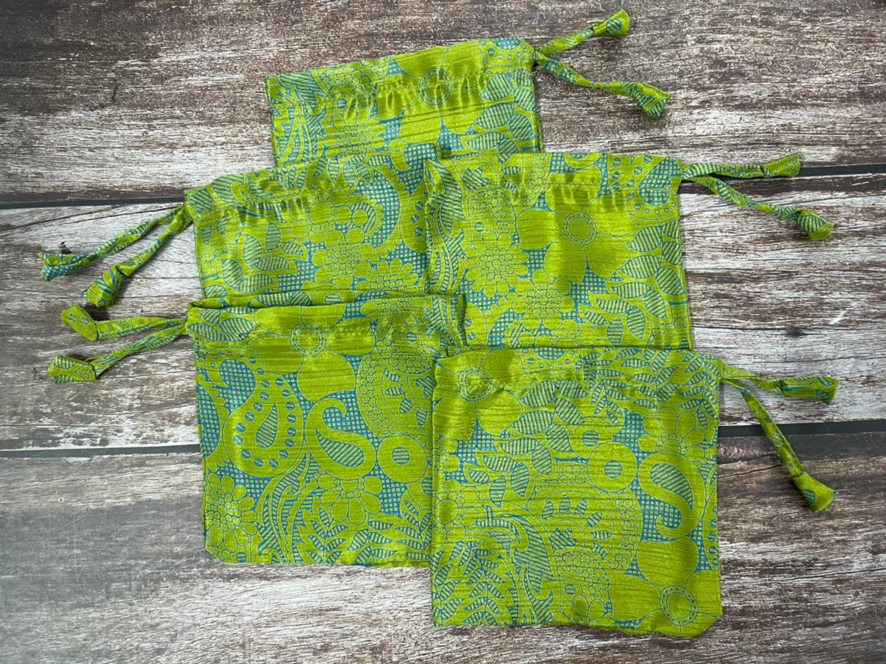 House of Kraft Jewelry & Accessories - Wholesale Gift Bag Set/Pack - Gift Pouches | Upcycled Silk Pouch | Pack Silk Gift Pouch28
