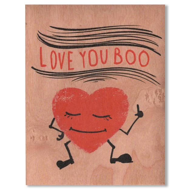 Spitfire Girl - Wholesale Love Card - Wood Folding Card - Boo Heart2