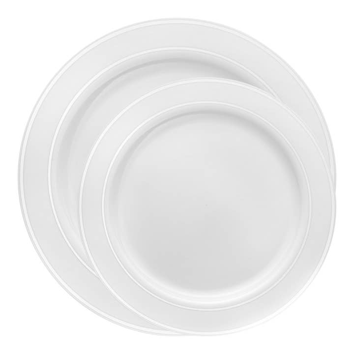 Smarty had a Party – wholesale Servisset – Vitt med silverfärgad plastservis - 120 gäster