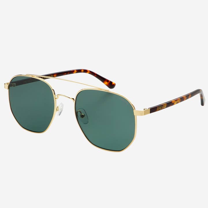 Gold Green Austin Unisex Sunglasses for wholesale on Faire3