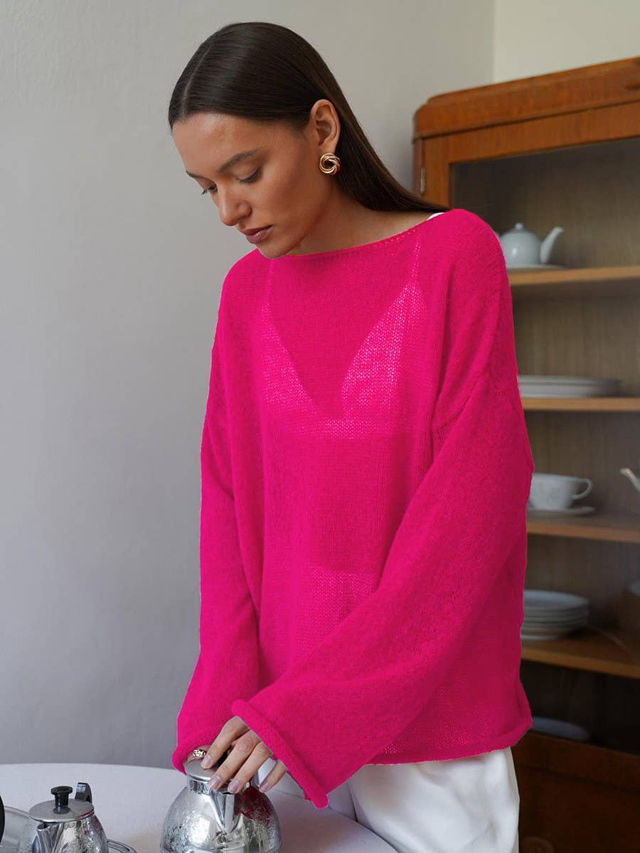 Hope & Sunshine - Wholesale Knit Top - Women's - Hollow Knit Bell Sleeve T-Shirt For Women21