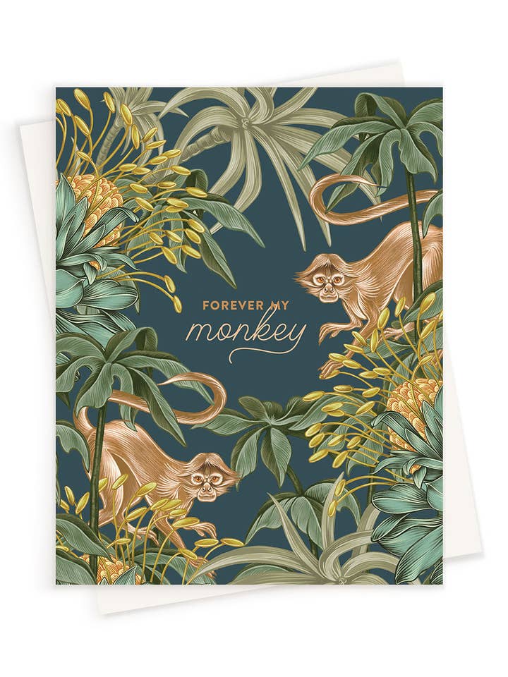Love| Forever my Monkey in Navy| Greeting Card for wholesale by LINNA
