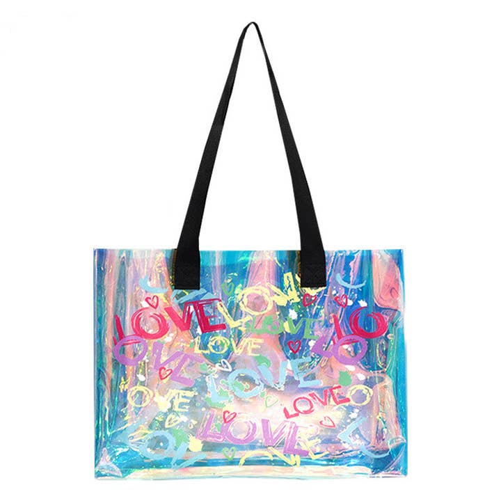 Little Trendy - Wholesale Tote Bag - Women's - Laser PVC transparent jelly bag beach waterproof bag