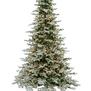 Arbre de Sapin de Norvège Enneigé 12'Hx82"D x9381 avec 1600 Lumières Claires Intelligentes sur Support Métallique Neige pour la vente par Silk Flower Depot