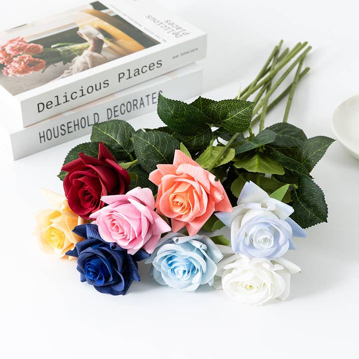 Angel Isabella – wholesale Konstgjorda blommor – 17" Medium blommande ros stjälk-Fuktighetsbevarande beläggning Nyklippt avgift
