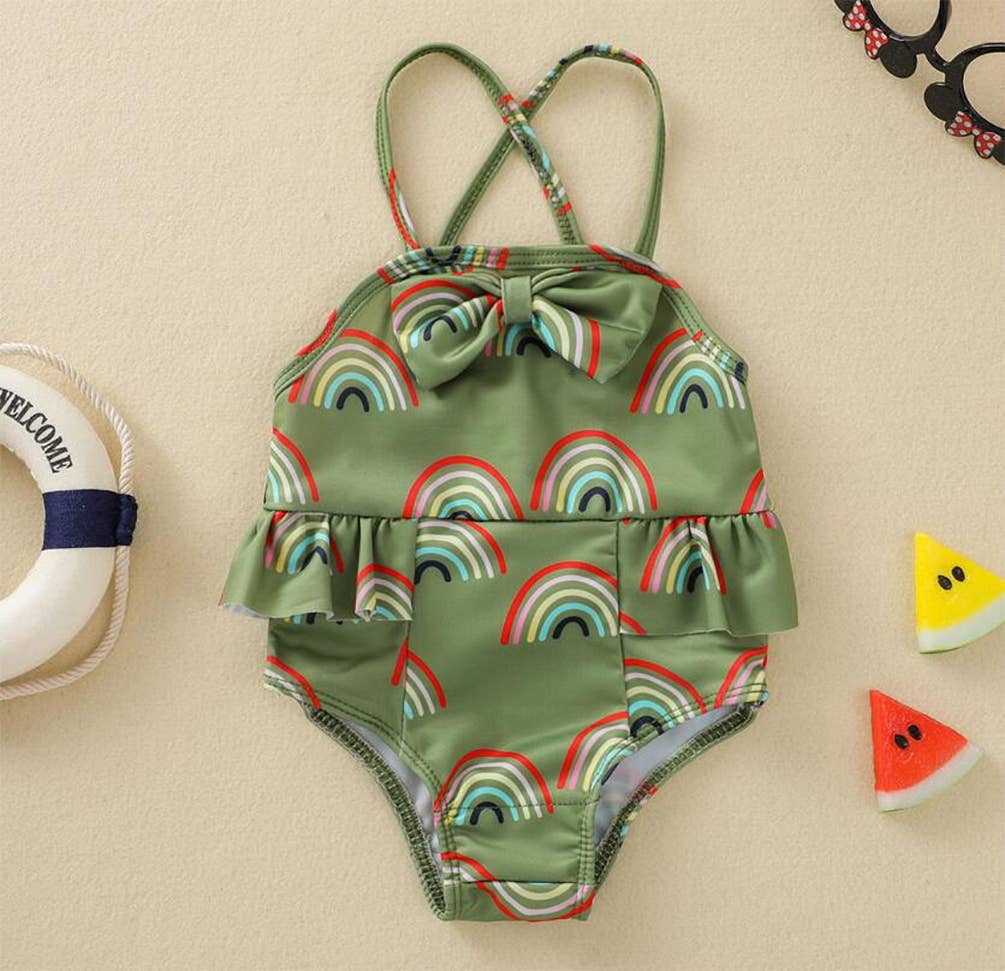 Fennco Styles – wholesale One-piece swimsuit – Kids – Fun Patterned Ruffled One-Piece Baby Swimsuit17