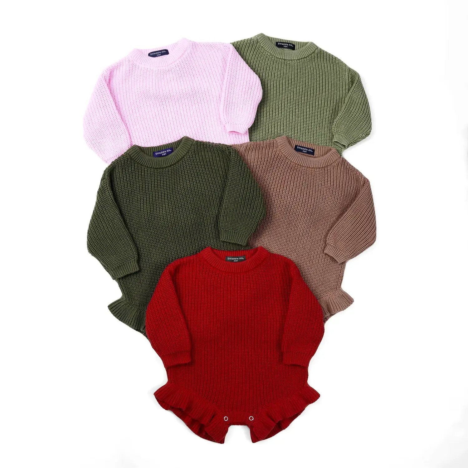 SwaddleAn - Wholesale Romper - Kids - 100% Cotton Ruffle Baby Girl Knit Romper 7