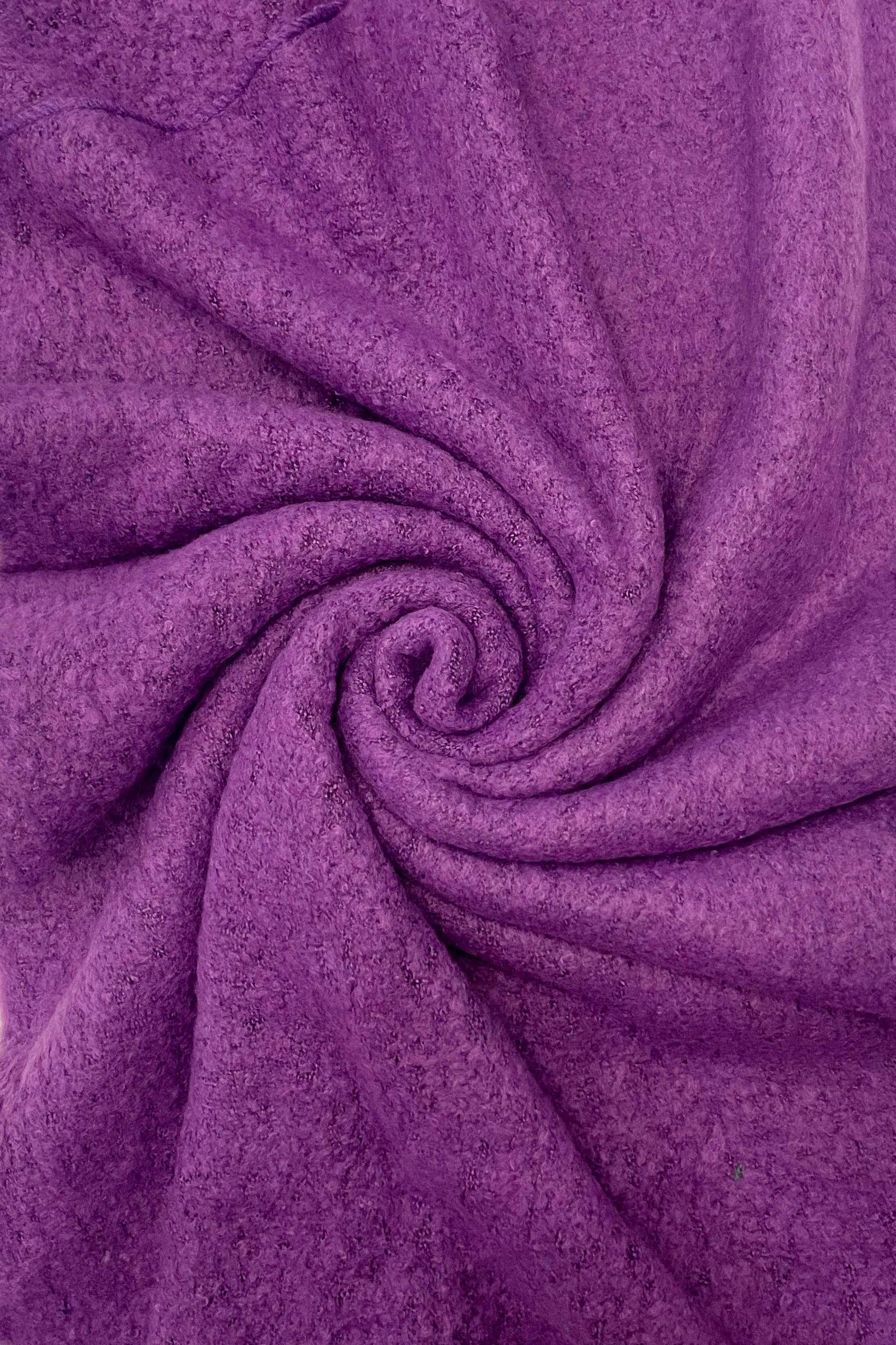 Fashion Scarf World - Wholesale Scarf - Women's - Plain Boucle Diagonal Edge Wool Scarf24