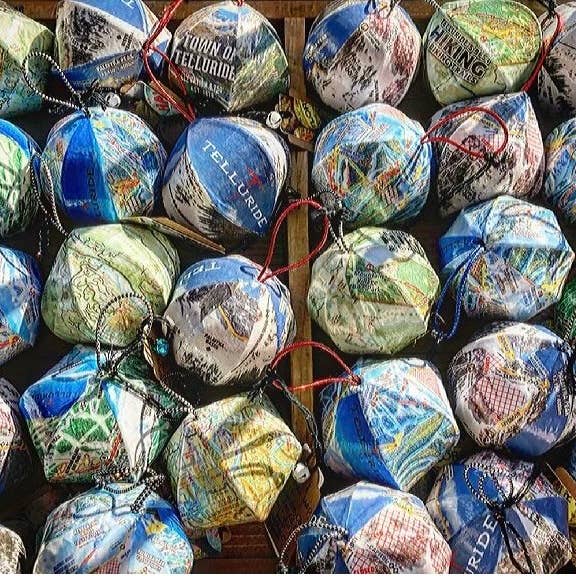 Domesticadence - Wholesale Ornament Set - 24 Custom Upcycled Local Area Maps Bundle3