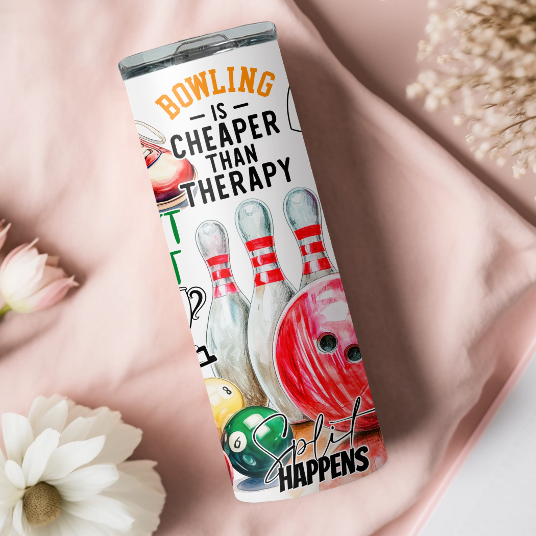 Honey Jar Creations - Vente Gourde/bouteille isotherme - Bowling, Manger, Dormir, Répéter Bowling 20oz Skinny Tumbler1