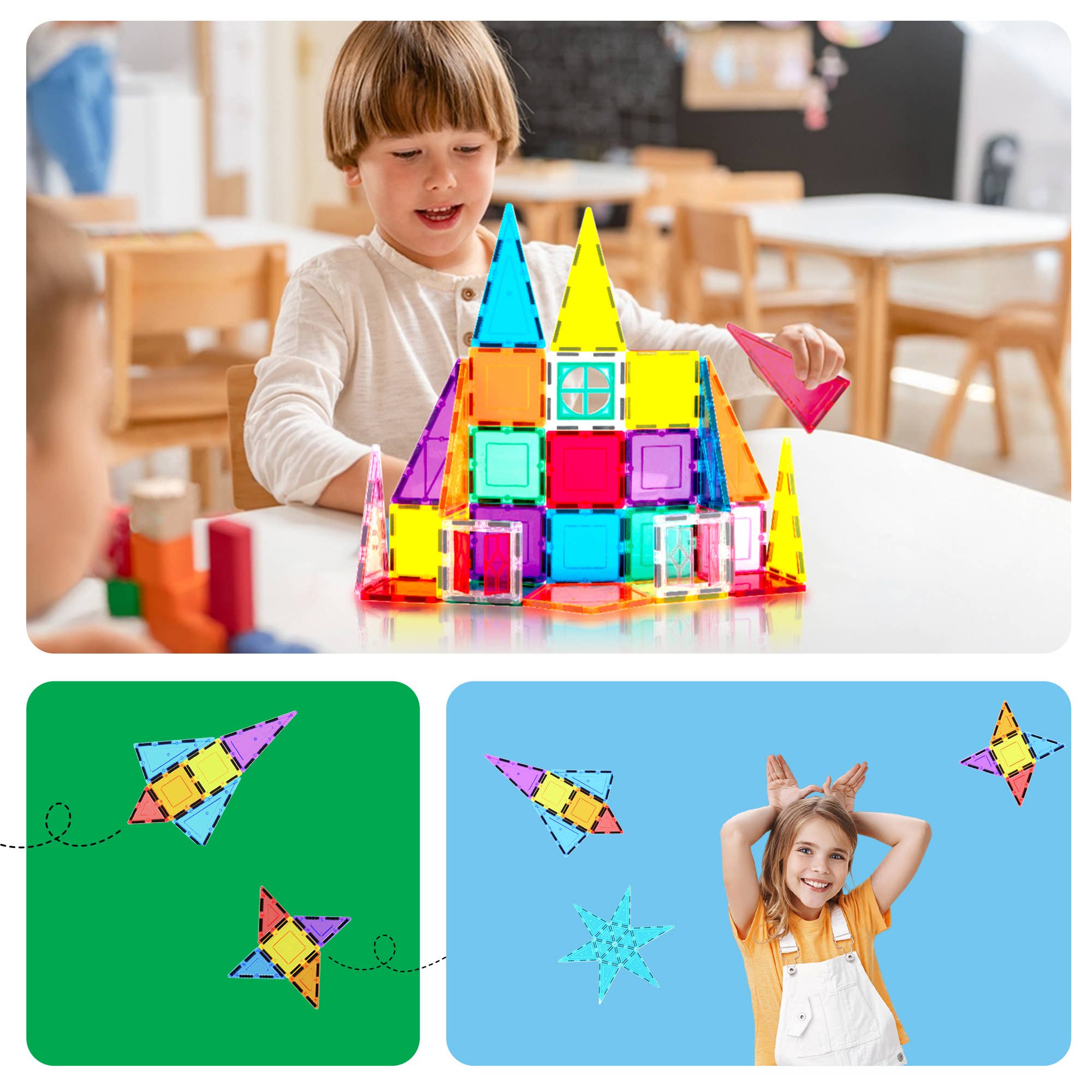 PicassoTiles - Vente Jeu construction – enfant - Ensemble de fusées 36 pièces PicassoTiles Ensemble de blocs de construction magnétiques5