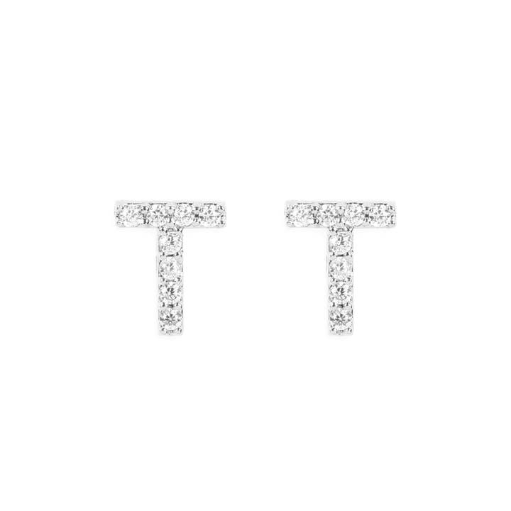MYS Wholesale Inc - Wholesale Stud/Post Earrings - Cubic Zirconia Initial Earrings34