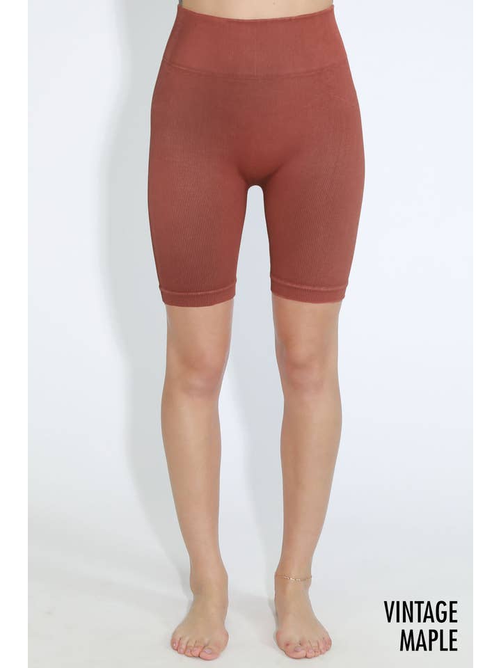 NIKIBIKI - Wholesale Athletic Shorts - Women's - NB8055 - Vintage Ribbed Highwaist Biker Shorts10